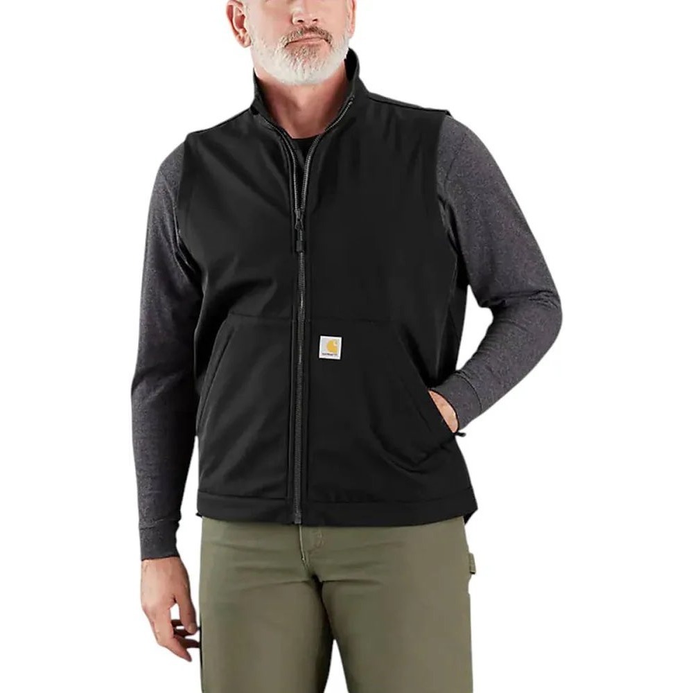 Carhartt Rain Defender Soft Shell Vest Men's Large Black Relaxed Fit Full Zip